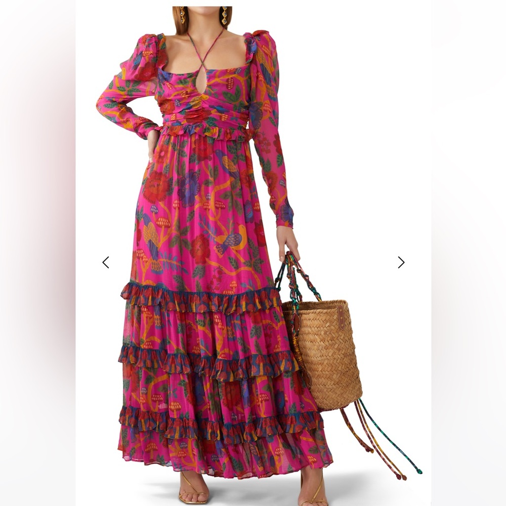 BNWT! Farm Rio Sweet Forest Pink Maxi Dress!